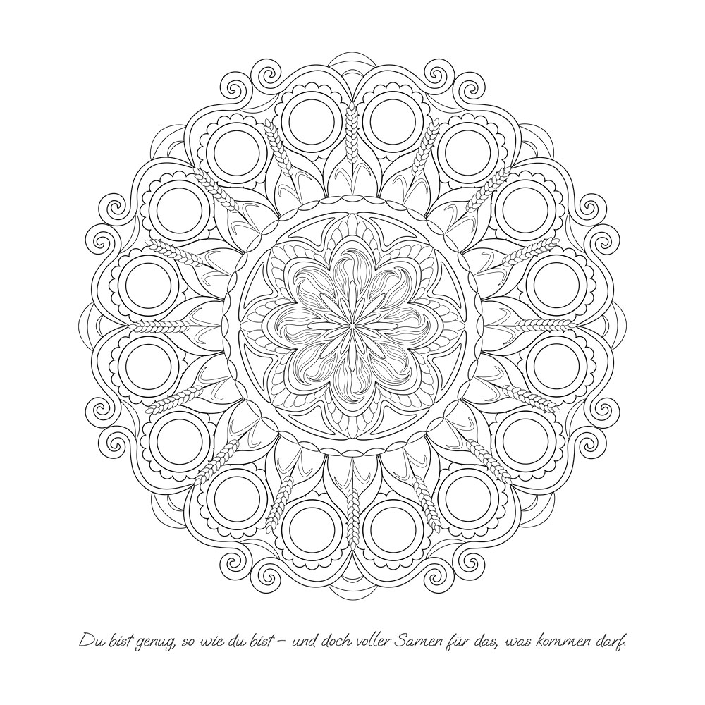 JO ELBA | Buecher | Ein Garten voller Mandalas – 52 Mandalas mit liebevollen Affirmationen zum Aufblühen & Wachsen | Ausmalbuch für Erwachsene | Blick ins Buch 6 JO ELBA | Buecher | Ein Garten voller Mandalas – 52 Mandalas mit liebevollen Affirmationen zum Aufblühen & Wachsen | Ausmalbuch für Erwachsene | Blick ins Buch 6