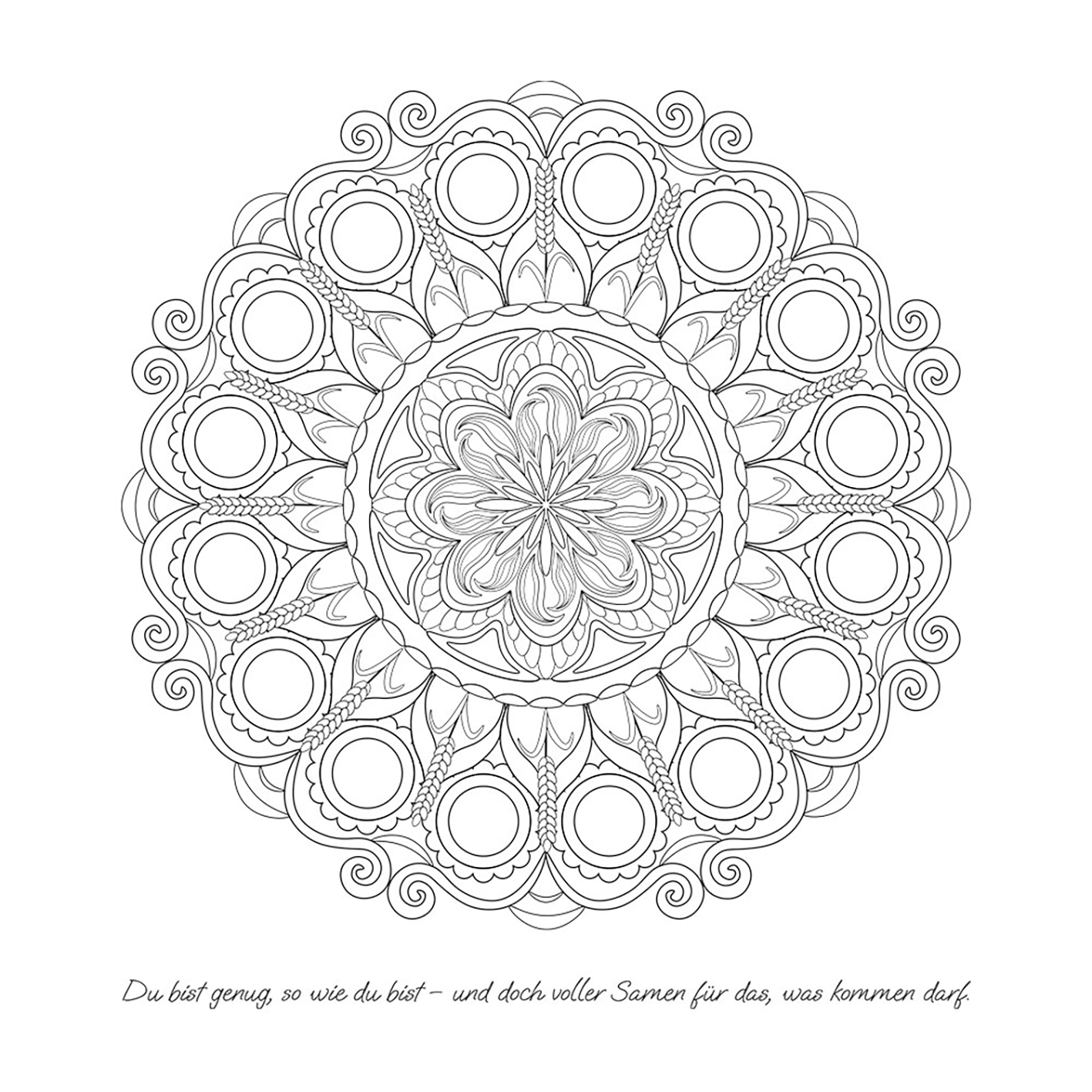 JO ELBA | Buecher | Ein Garten voller Mandalas – 52 Mandalas mit liebevollen Affirmationen zum Aufblühen & Wachsen | Ausmalbuch für Erwachsene | Blick ins Buch 6
